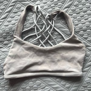 White and grey camo print Lululemon sports bra